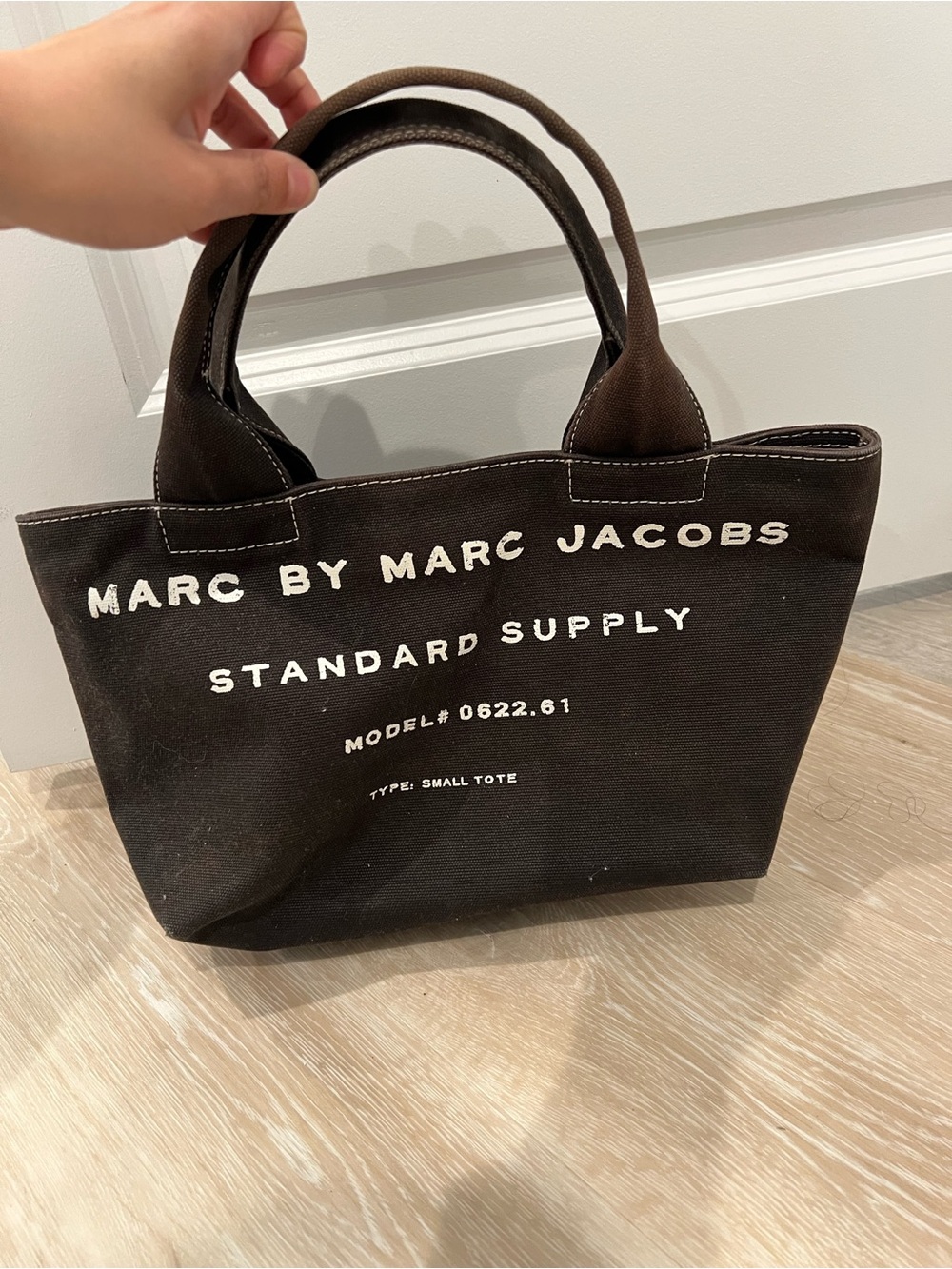 Marc By Marc Jacobs Brown Canvas Duffel Tote with White Logo